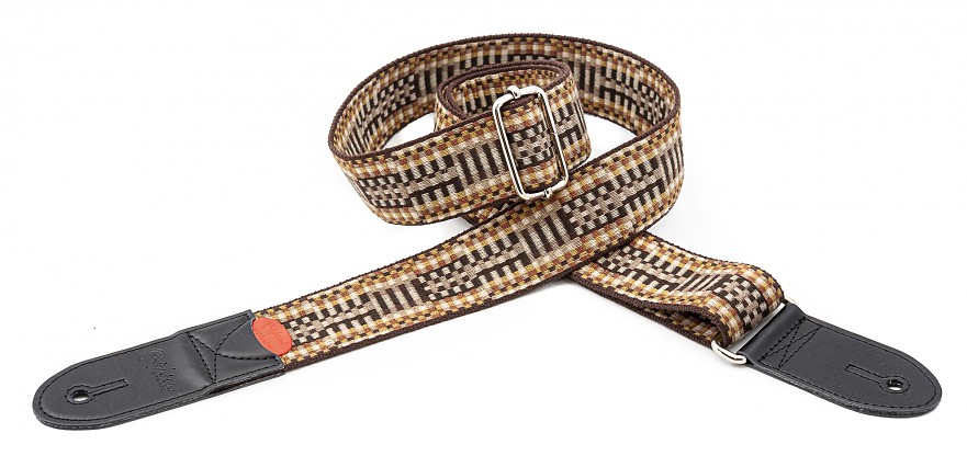 Pixels Brown guitar and bass strap1